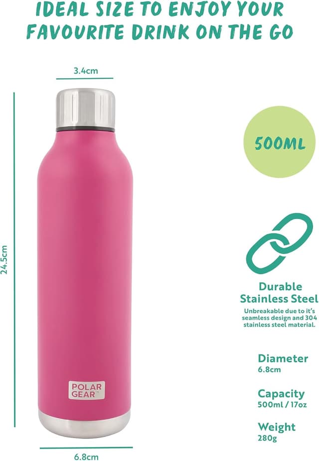 Detalle 2 de Polar Gear Stainless Steel Water Bottle 500ml