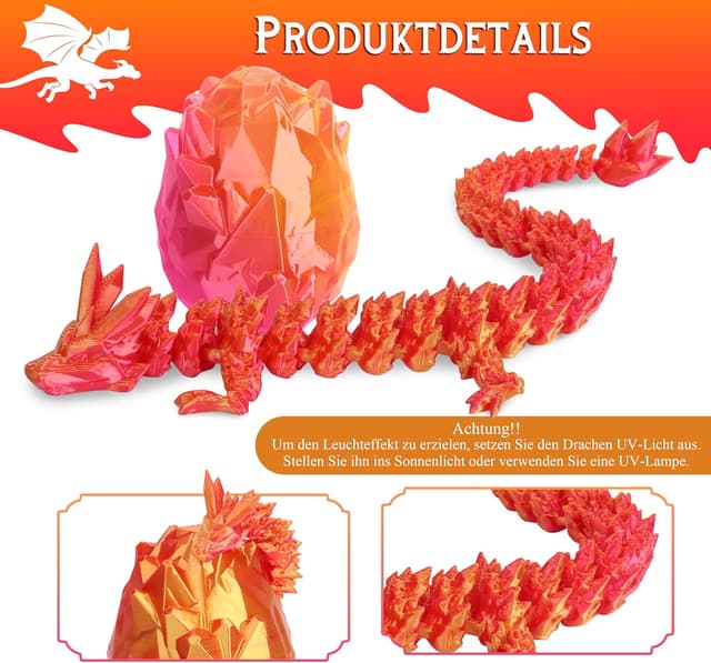 Thumbnail 3 de JONRRYIN 3D Drachenei Drache Dekoration