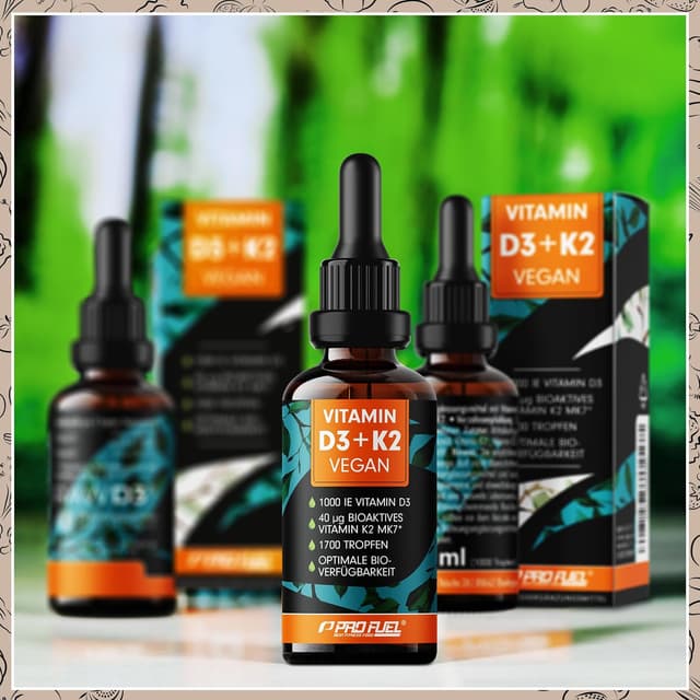 Detalle 2 de Vitamin D3 K2 vegan 1700 Tropfen 50 ml 1000 IE + 40 µg pro Tropfen