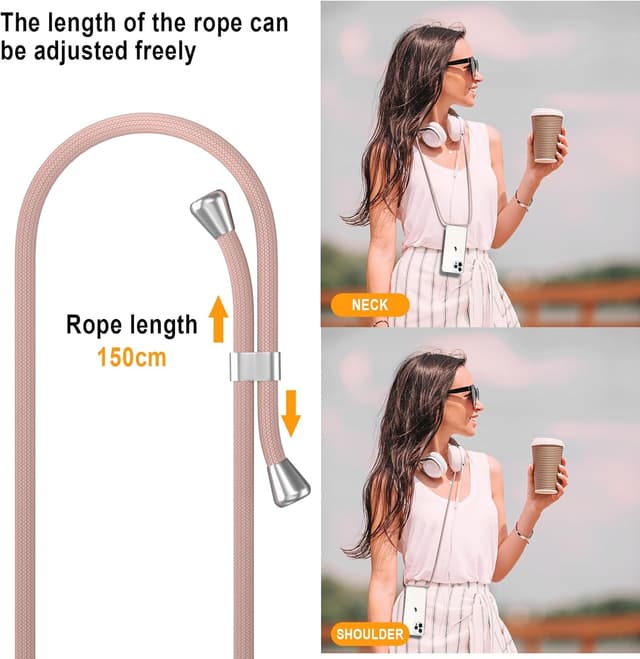 Detalle 2 de XTCASE Coque iPhone 15 Pro transparente en silicone TPU avec tour de cou