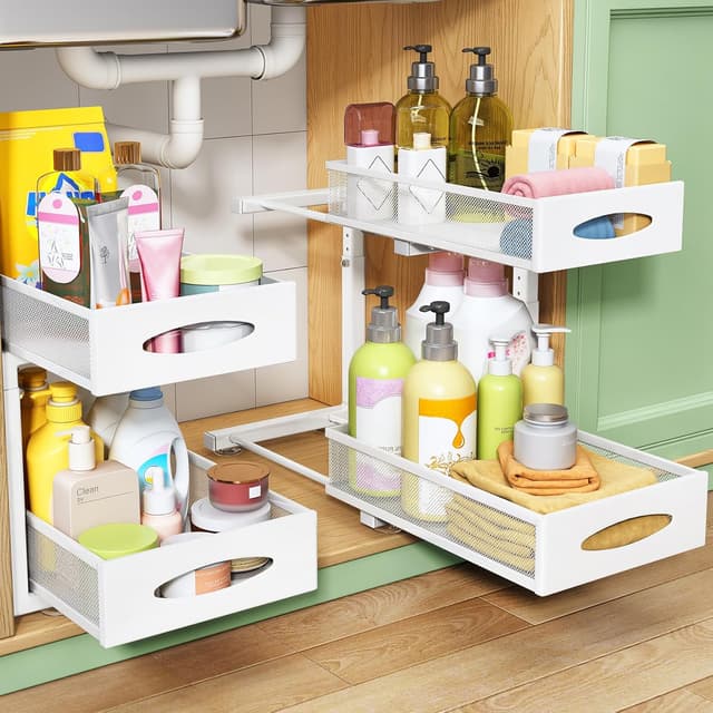 Detalle de Under Sink Organizer 2-Tier Pull-Out Shelves