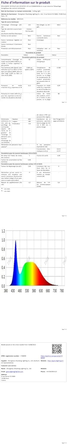 Thumbnail 11 de Toolight Lámpara de Techo 32W LED Plafón Curvo 60cm