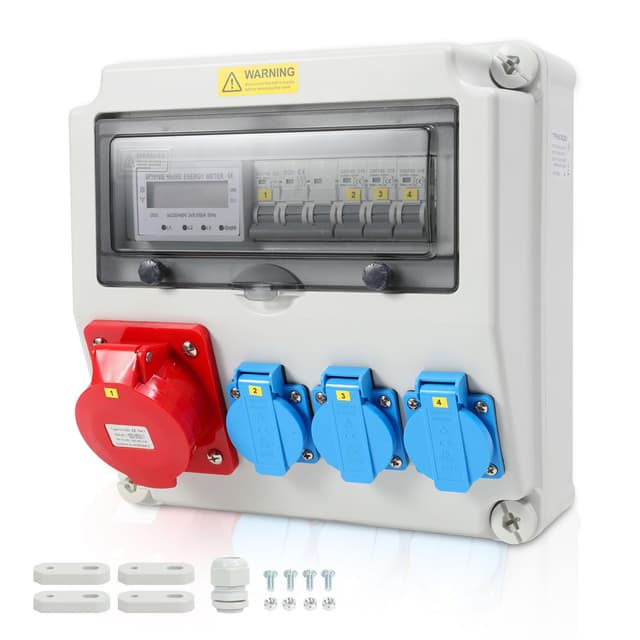 Detalle de Wandverteiler mit Stromzähler 3 Phasen 100A