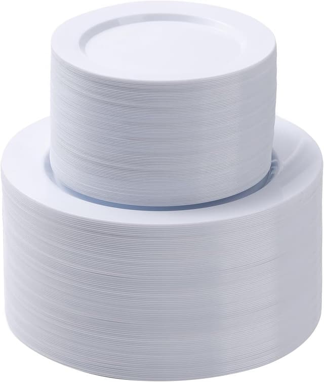Imagen de Beststar 200PCS White Plastic Dinner Plates en OfertitasTOP