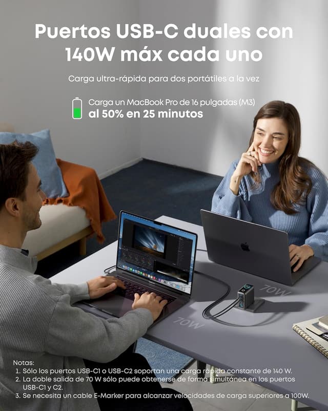 Thumbnail 2 de Anker Cargador USB C 140W 4 Puertos