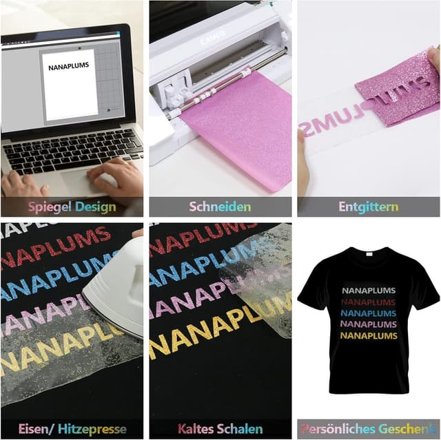 Thumbnail 4 de NANAPLUMS Glitzer HTV 30,48 x 150 cm