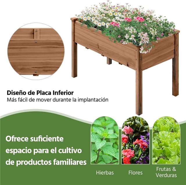 Thumbnail 3 de Yaheetech Huerto Urbano Macetero Rectangular 121x60x76 cm