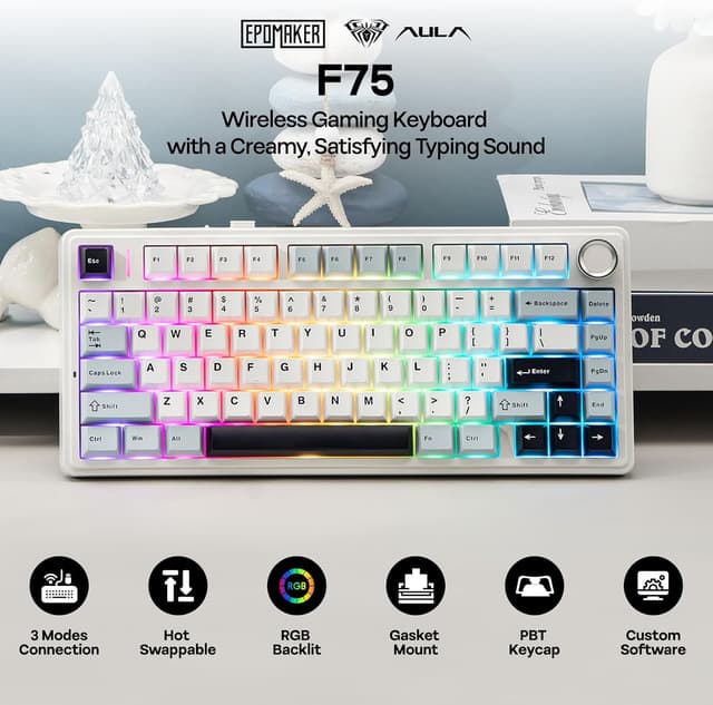 Detalle 2 de EPOMAKER F75 gasket mechanical keyboard ⌨