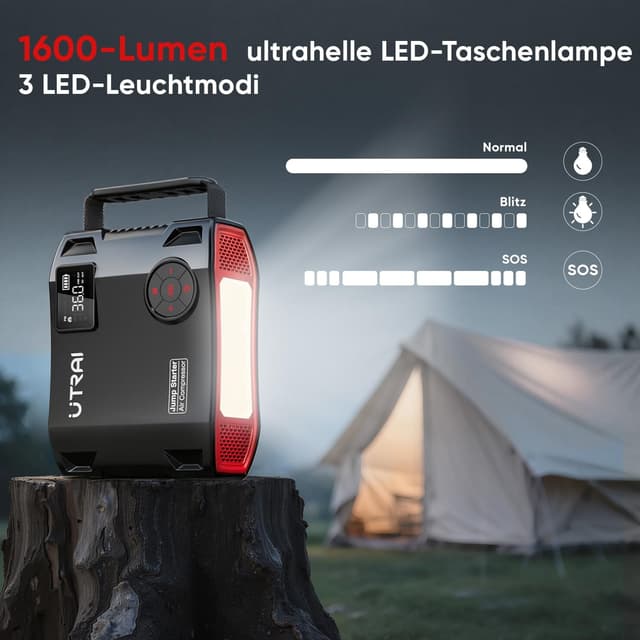 Detalle 2 de UTRAI 7000A Starthilfe Powerbank mit 27000 mAh