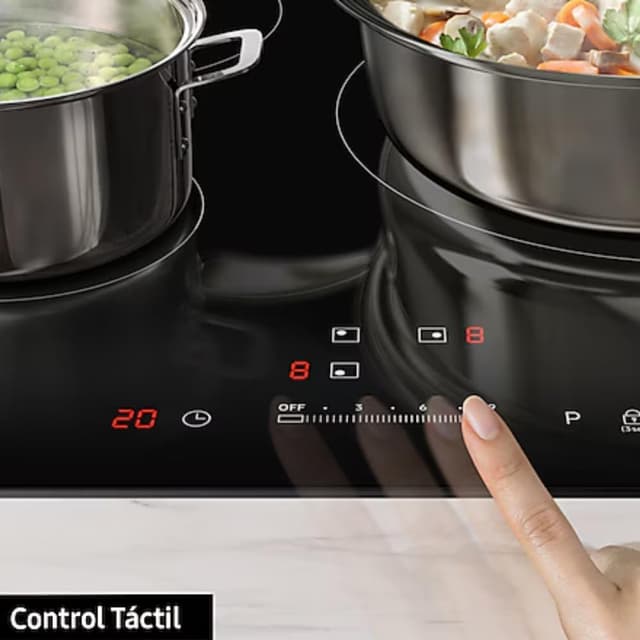 Detalle de Samsung Plaque de cuisson à induction AI 2 zones NZ32BG2005FKU1 avec WiFi SmartThings et Power Boost
