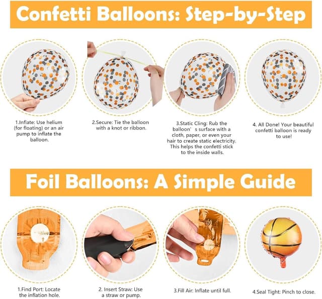 Detalle de Red Blue Yellow Confetti Balloons (12 Inch) with Star & Foil Balloon, 35-Piece Party Balloon Pack