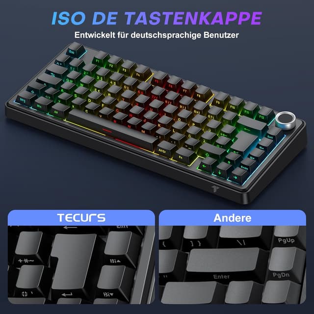 Thumbnail 2 de TECURS MK209 75% mechanische Tastatur đ