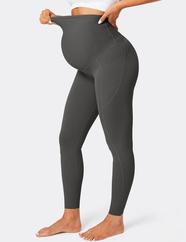 Detalle 2 de BAYDI Nudi Umstandsleggings für Damen mit Taschen – blickdicht, High Waist und weich elastisch