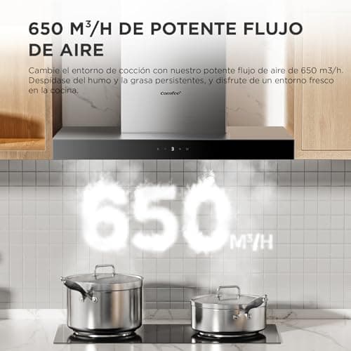 Detalle 2 de Campana extractora Comfee TSHM77SS-60 de 60 cm (clase A+++), 650 m³/h y control por gestos