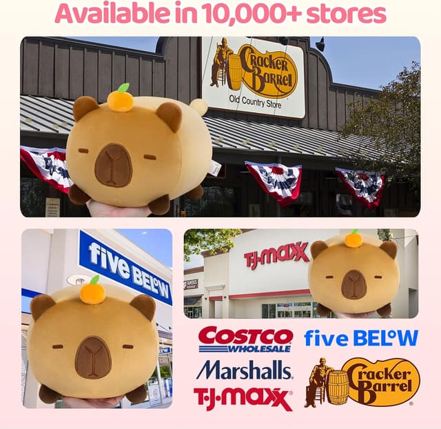 Detalle de Mewaii Cute Capybara Plush Pillow (8 Inch) – kawaii capybara squishy plush cushion