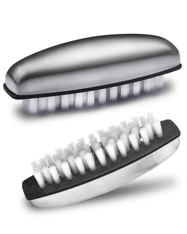 Detalle de UCEC 2x Edelstahl-Nagelbürsten (Handbürste) – 2-in-1 für Geruch, Nägel und Handwäsche