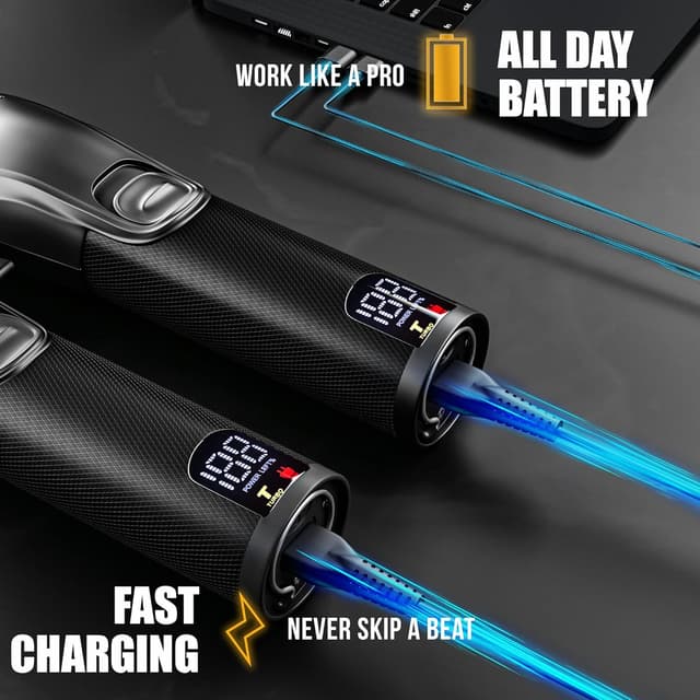 Detalle 2 de NOVAH Professional Cordless Hair Clippers & Trimmer Set (Gold) for Men