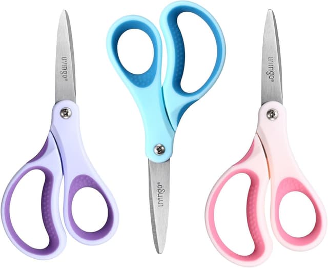 Detalle de LIVINGO Children’s Scissors 3 Pack (6") with Soft Ergonomic Handles