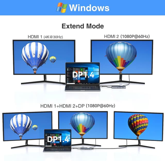 Thumbnail 2 de USB C Docking Station 14‑in‑1 87W für Laptops