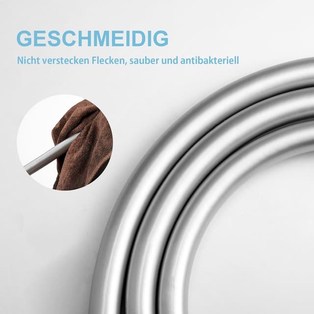 Detalle de OFFO Duschschlauch 1,6 m mit Universal-Duschrohr und Brauseschlauch 1,5 m (silber)