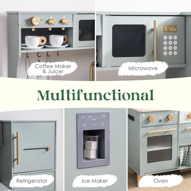 Thumbnail 1 de ROBOTIME Play Kitchen Wooden Pretend Set for Kids 🎎