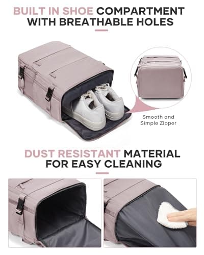 Detalle 2 de BJLFS Mochila de cabina 40x30x20 para avión (Ryanair/Wizz Air/Vueling) con compartimento portátil de 17” y separación seca/húmeda