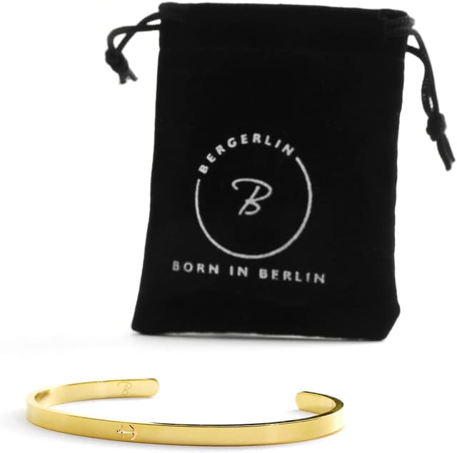 Detalle 2 de BERGERLIN Armband mit Anker-Symbol – verstellbarer Edelstahlarmreif (vergoldet), Unisex
