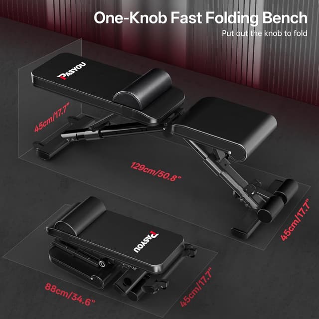 Thumbnail 5 de PASYOU Verstellbare Hantelbank 90° Multifunktional 400 kg 💪