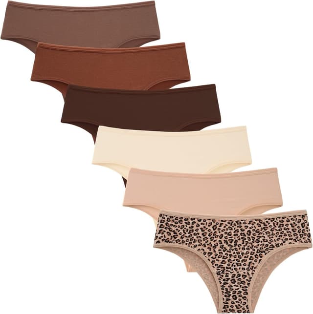 Thumbnail 6 de INNERSY Women’s Cotton Bikini Briefs (Mid Rise Hipster) – Soft Tag-Free Knickers, Pack of 6