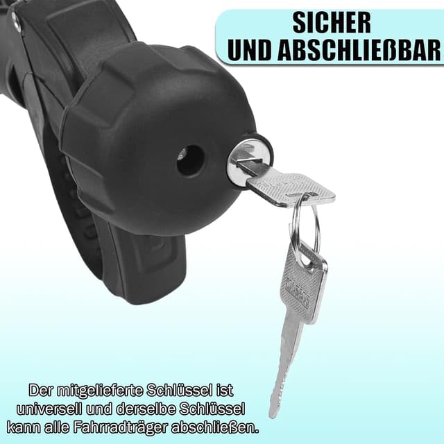 Detalle de Warmfay Schwarz Rahmenhalter Lang 32 cm – abschließbarer Ersatzhalter für Heckträger (U-Bügelrohr Ø 2,5–3,0 cm)