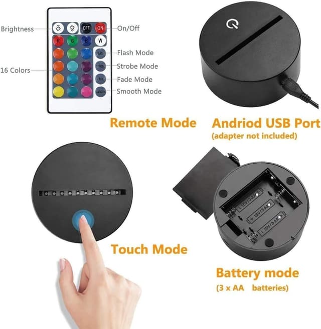 Thumbnail 6 de SUPERRUIDALONG 3D Französische Bulldogge Nachtlicht mit Fernbedienung, 16 Farben und LED-Dimmfunktion