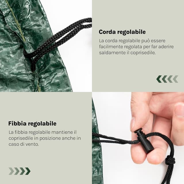 Thumbnail 6 de WOLTU Copertura protettiva per sedie e sdraio da esterno in PE, telo anti-UV impermeabile 68x96x110/150 cm