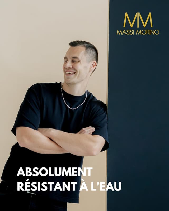 Detalle de Collier panzer ajustable Massi Morino en acier inoxydable, couleur or, argent ou noir, sans pendentif