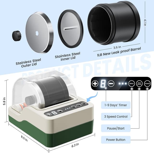 Thumbnail 5 de HopeRock Ultra Quiet Rock Tumbler Kit 9-day Timer
