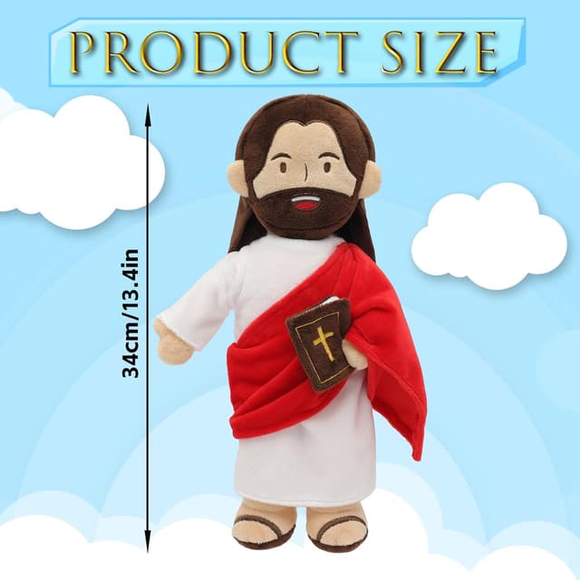 Detalle de Yelakey 13.4-inch Talking Jesus Plush Toy with 20 Bible Verses and 3 Bible Songs