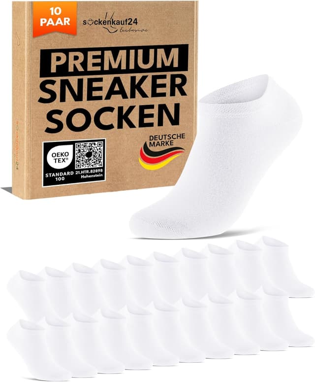Detalle de 10 Paar Premium Sneaker Socken 80% Baumwolle