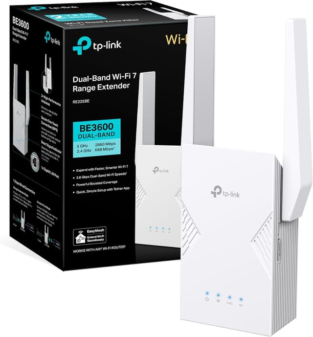 Detalle de TP-Link RE225BE Repetidor WiFi 7 3,6 Gbps