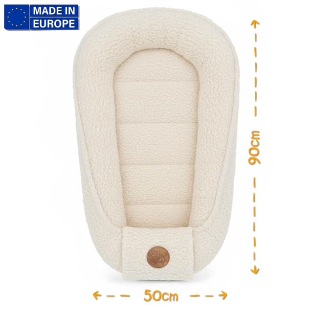 Detalle de Totsy Baby Babynestchen aus Bouclé – tragbares Nest für Neugeborene, cremefarben