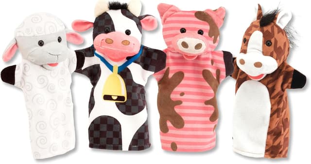 Imagen de Melissa & Doug Farm Friends Hand Puppets Set of 4 en OfertitasTOP