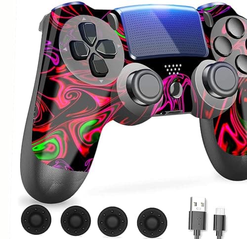 Detalle de Mando inalámbrico de repuesto gamtooy para Play 4 / Slim / Pro con sensor de movimiento, vibración y batería 1000 mAh