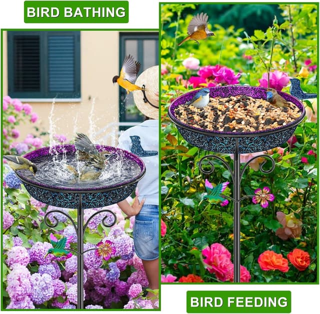 Detalle de VeyFolzin.st Vogeltränke Vogelbad Groß Violett 🐦