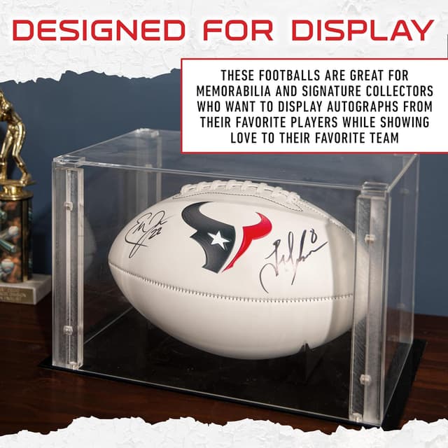 Detalle de Franklin Sports NFL Autograph Football (Official Size, White Panels) for Houston Texans Fans