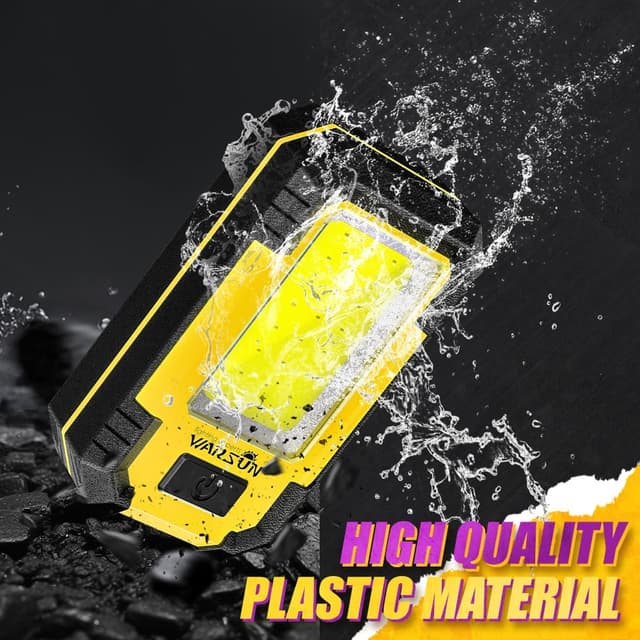 Detalle de WARSUN Lampe de travail baladeuse LED COB 1200 lumens, 30W, jaune avec base magnétique et crochet