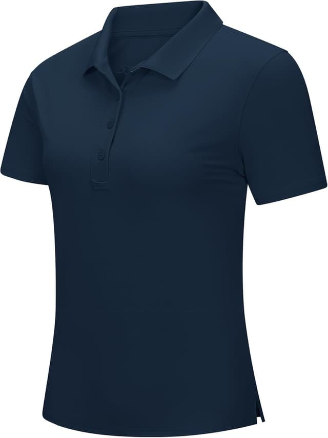 Detalle de 33,000ft Damen Poloshirt für Golf & Sport mit UPF 50+ Sonnenschutz – kurzarm, schnelltrocknend