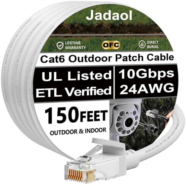 Imagen de Cat 6 Outdoor Ethernet Cable 150 ft 10Gbps en OfertitasTOP