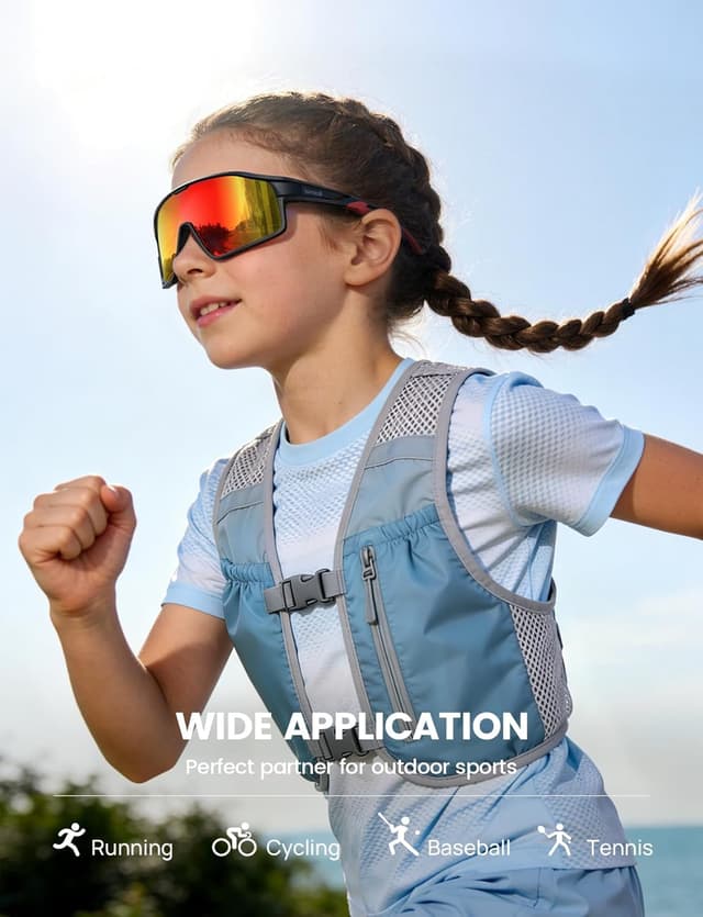 Detalle de Lamicall Kids Polarized Cycling Sunglasses (TR90, 22g) with UV400 Protection