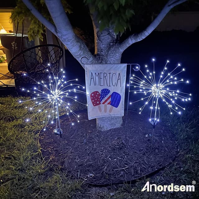 Detalle de Anordsem Solar Outdoor Garden Christmas Fairy Firework LED Lamp (IP65 Waterproof)