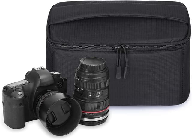 Detalle 2 de S-ZONE Borsa imbottita antiurto pieghevole per fotocamera DSLR/SLR con spazio per 2 lenti