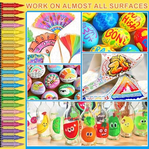 Detalle 2 de Lyuvie set de rotuladores acrílicos con pincel a base de agua (48 colores)