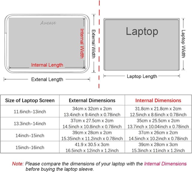 Detalle 2 de Aucase laptop sleeve 13.3 14 inch neoprene